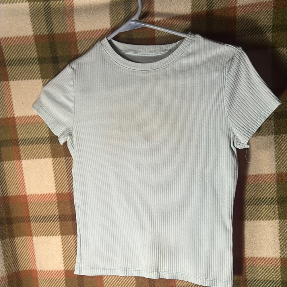 Ribbed Light Gray girls Top